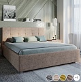 Кровать Perrino Сандра (Triniti light beige, 80х190, ножки 5 см хром, решетка Стандарт, с ящиком)